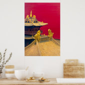 Jing'an Temple, Shanghai, China Poster (Keuken)
