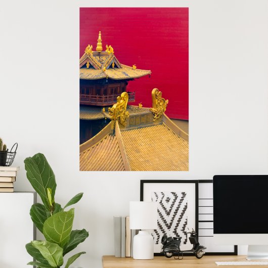 Jing'an Temple, Shanghai, China Poster (Thuiskantoor)