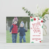 Jingle All | Holiday Photo Greeting Feestdagenkaart (Staand voorkant)