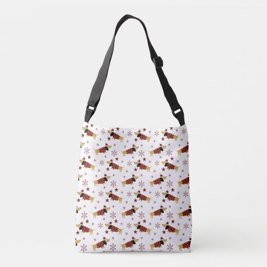 Jingle All the Dachshund Way Crossbody Tas (Achterkant)