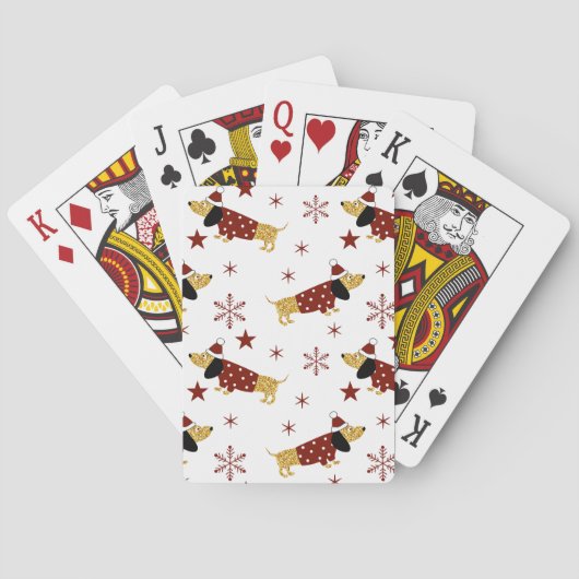 Jingle All the Dachshund Way Pokerkaarten (Achterkant)