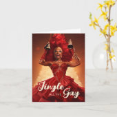 Jingle All the Gay! Ho Ho! Kaart (Gele Bloem)