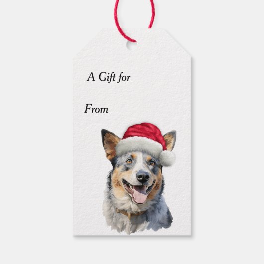 Jingle All The Way Australische vee hond Kerstmis Cadeaulabel (Achterkant)