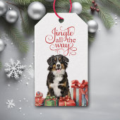 Jingle All the Way Berner Sennenhond Kerstmis Cadeaulabel