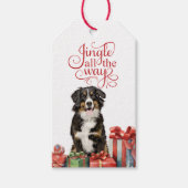 Jingle All the Way Berner Sennenhond Kerstmis Cadeaulabel (Voorkant)