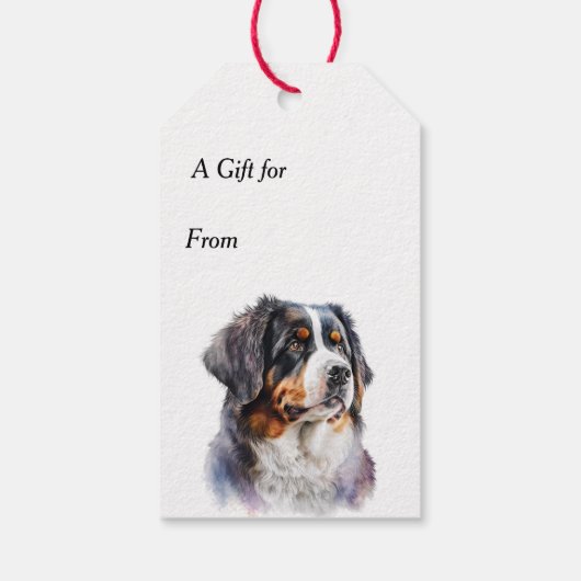 Jingle All the Way Berner Sennenhond Kerstmis Cadeaulabel (Achterkant)