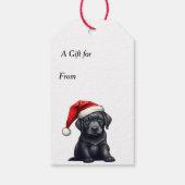 Jingle All The Way Black Lab Puppy Kerstmis Cadeaulabel (Achterkant)