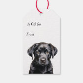 Jingle All The Way Black Lab Retriever Kerstmis Cadeaulabel (Achterkant)