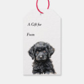 Jingle All The Way Black Poodle Kerstmis Cadeaulabel (Achterkant)