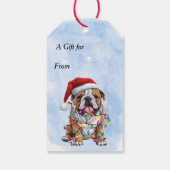 Jingle All the Way Bulldog Kerstmis Cadeaulabel (Achterkant)