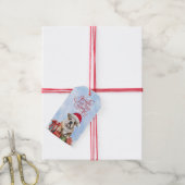 Jingle All the Way Bulldog Kerstmis Cadeaulabel (Met Touw)