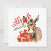 Jingle All the Way Christmas Boerderij Ezel Feestdagenkaart (Voorkant)