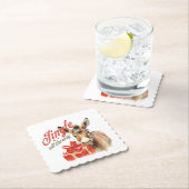 Jingle All the Way Christmas Boerderij Ezel Kartonnen Onderzetters (Insitu)