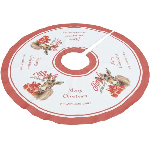 Jingle All the Way Christmas Boerderij Ezel Kerstboom Rok (Gekanteld)