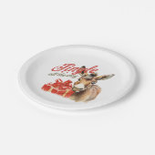 Jingle All the Way Christmas Boerderij Ezel Papieren Bordje (Gekanteld)