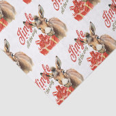 Jingle All the Way Christmas Boerderij Ezel Tissuepapier (Detail)