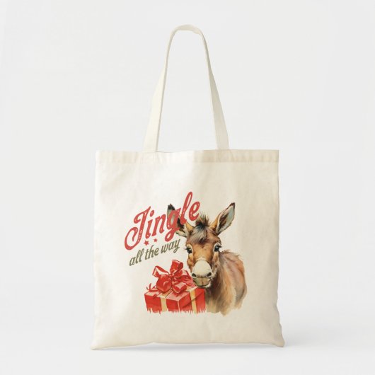 Jingle All the Way Christmas Boerderij Ezel Tote Bag (Voorkant)