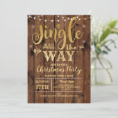Jingle All The Way Christmas Party Feestdagen Gold Kaart (Staand voorkant)