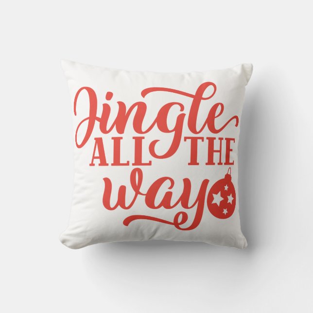 Jingle All The Way Christmas Pillow - Feestelijk Kussen (Voorkant)