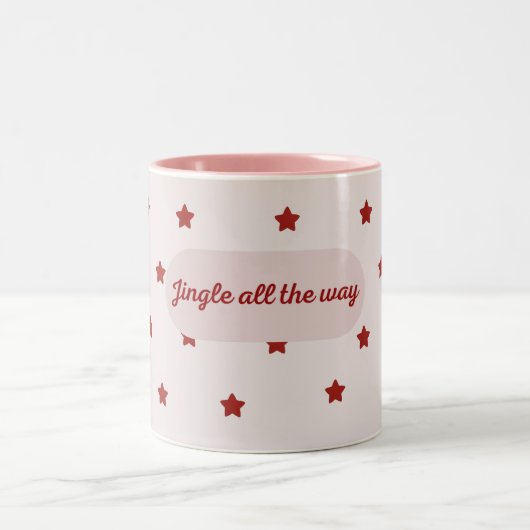 “Jingle All the Way” Cozy Christmas Mug Tweekleurige Koffiemok (Center)