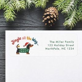 Jingle All the Way – Cute Holiday Pet Gift & Mail Etiket