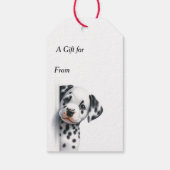 Jingle All The Way Dalmatische Hond Kerstmis Cadeaulabel (Achterkant)