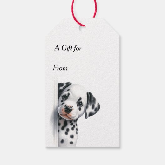 Jingle All The Way Dalmatische Hond Kerstmis Cadeaulabel (Achterkant)