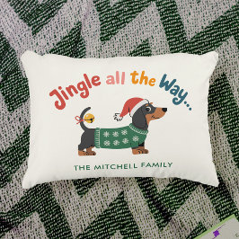 Jingle All the Way Dog – Custom Holiday Family Accent Kussen