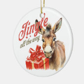 Jingle All The Way Donkey Christmas Keramisch Ornament (Links)