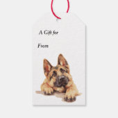 Jingle All The Way Duitse Herder Hond Kerstmis Cadeaulabel (Achterkant)