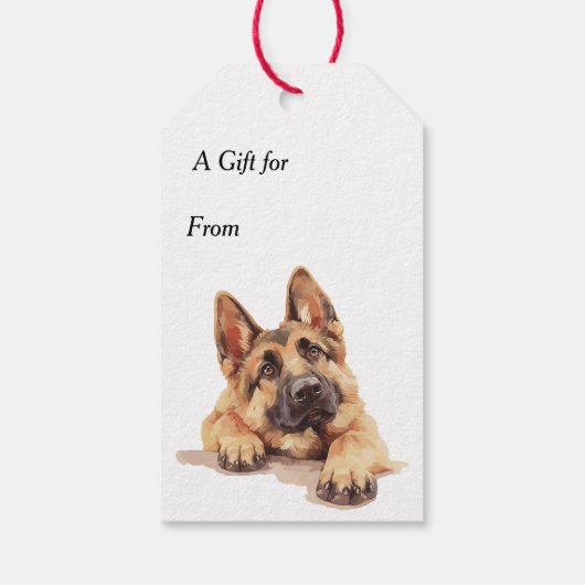 Jingle All The Way Duitse Herder Hond Kerstmis Cadeaulabel (Achterkant)