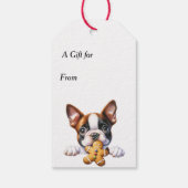 Jingle All the Way Franse Bulldog Santa Sleigh Cadeaulabel (Achterkant)