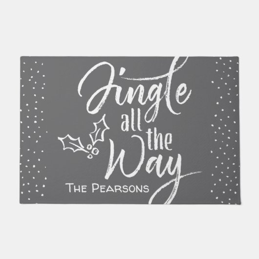 Jingle All The Way - Gepersonaliseerde Kerst Deurmat (Voorkant)