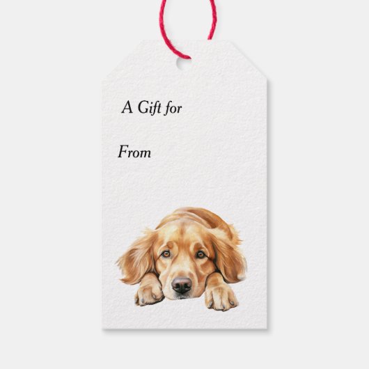 Jingle All The Way Golden Retriever Hond Kerstmis Cadeaulabel (Achterkant)