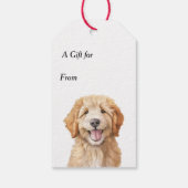Jingle All The Way Goldendoodle Hond Kerstmis Cadeaulabel (Achterkant)
