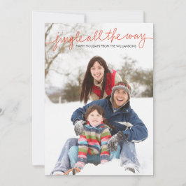 Jingle All The Way Hand Lettered Photo Card Feestdagenkaart