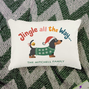 Jingle All the Way-hond – Op maat gemaakte gezinsk Accent Kussen