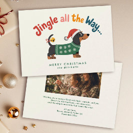 Jingle All the Way – Hond Trui Familie Foto Feestdagenkaart
