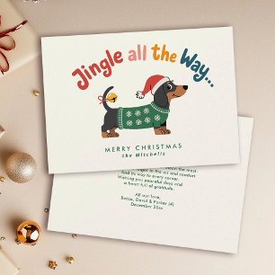 Jingle All the Way – Hond Trui Grappige Niet-foto Feestdagenkaart