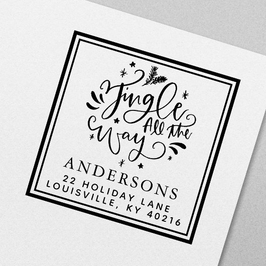 Jingle All The Way Kerstadres Zelfinktende Stempel