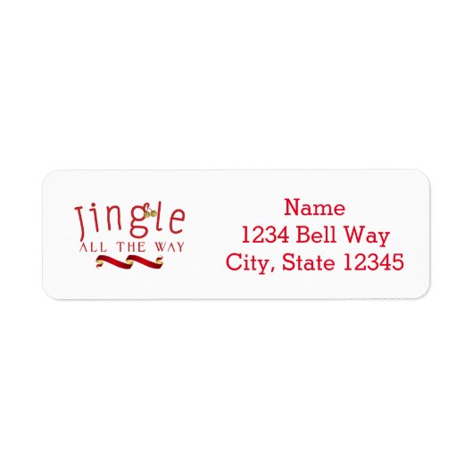 JINGLE ALL THE WAY kerstfeestay Address Label (Voorkant)