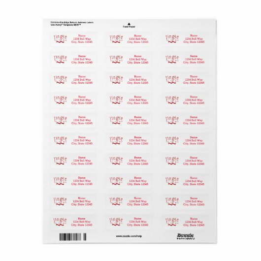 JINGLE ALL THE WAY kerstfeestay Address Label (Full Sheet)