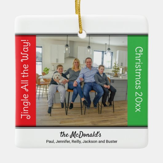Jingle All the Way Personalized Christmas Ornament (Voorkant)