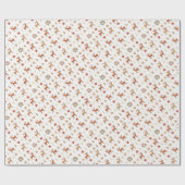 "JINGLE ALL THE WAY" rendieren, kerstbomen, zon Cadeaupapier (Vlak)