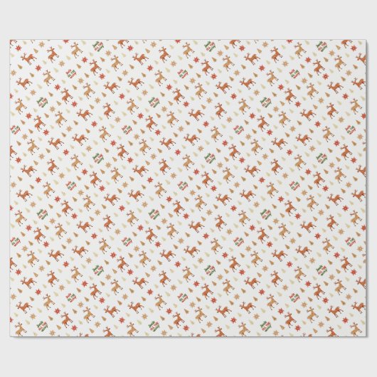 "JINGLE ALL THE WAY" rendieren, kerstbomen, zon Cadeaupapier (Vlak)