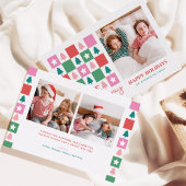 Jingle All The Way Retro gezinsvakantiekaart Feestdagenkaart