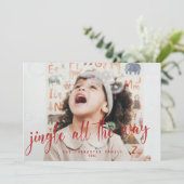 Jingle All The Way Rode Script Foto Feestdagenkaart (Staand voorkant)