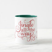 Jingle All the Way Rode Sneeuwvlok Kerstmis Mok (Midden)