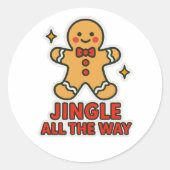 Jingle all the way ronde sticker (Voorkant)