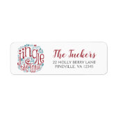 Jingle All the Way rustieke krans retouradres Etiket (Voorkant)